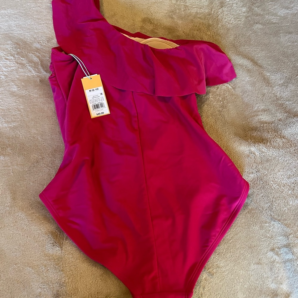 NWT Women Kona Sol one Shoulder One Piece Swim Suit with Tommy Control SizeM8-10 - Picture 2 of 7